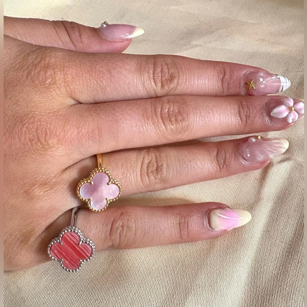 Two 18k Plated over stainless steel clover rings! Both size 6.